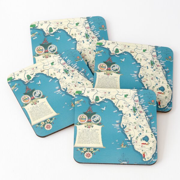 Item preview, 1934 Vintage Map of Florida For Garden Lovers designed and sold by Gin  Neko.