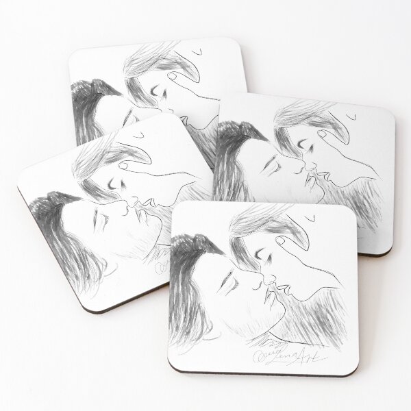 Item preview, Immortal Kiss Line Drawing by OLena Art designed and sold by Rocky Mountain Artistry.