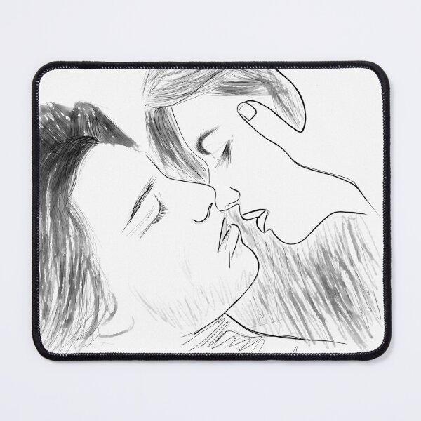Item preview, Immortal Kiss Line Drawing by OLena Art designed and sold by Rocky Mountain Artistry.