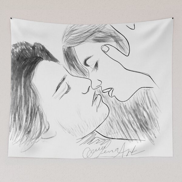 Item preview, Immortal Kiss Line Drawing by OLena Art designed and sold by Rocky Mountain Artistry.