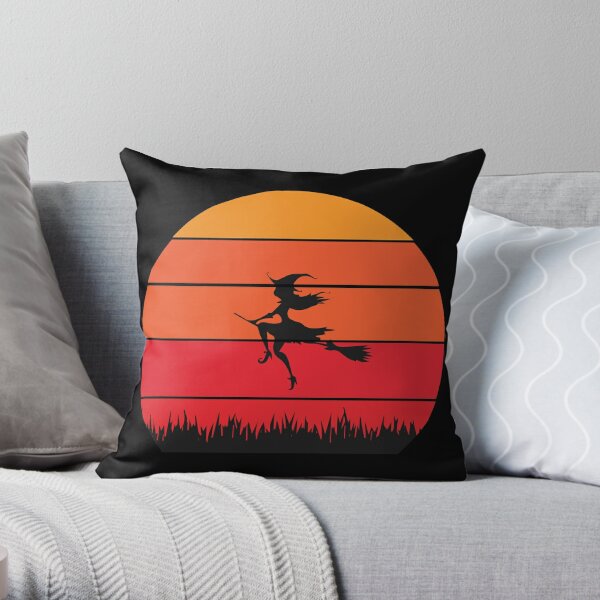 Witch silhouette  Throw Pillow