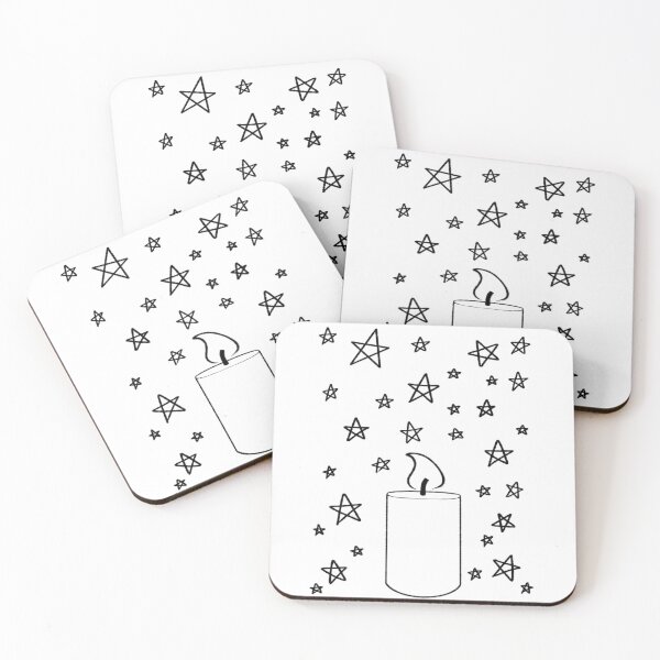 Item preview, Black and White Candle and Stars designed and sold by mN-online.