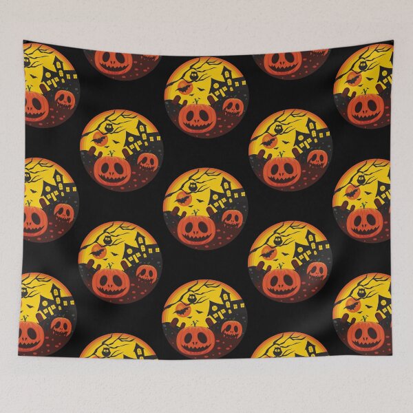 Item preview, Happy Halloween Haunted Tree and Scary Pumpkin designed and sold by EyanShop.