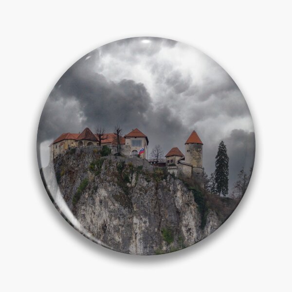 Item preview, The castle of Bled with cloudy sky designed and sold by pietrofoto.