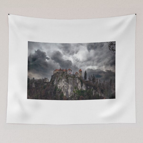 Item preview, The castle of Bled with cloudy sky designed and sold by pietrofoto.