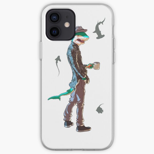Humanoid Shark Coffee Guy iPhone Soft Case