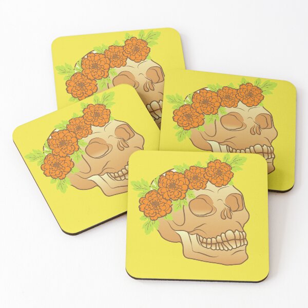 Item preview, Skull and Marigolds designed and sold by Spacey Kacey's Cosmic Creations.