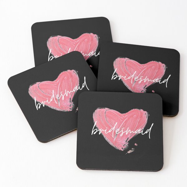 Item preview, Bridesmaid White Print with Pink Heart Logo designed and sold by AriesRising-.