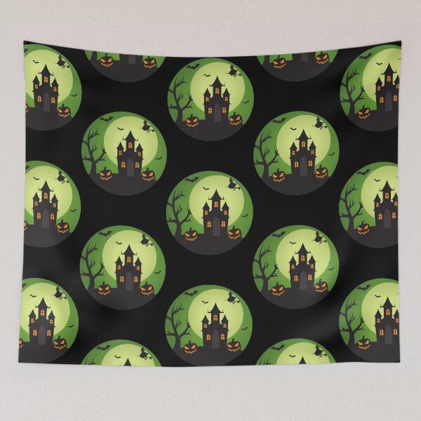 Item preview, Happy Halloween Haunted Tree and Scary Pumpkin designed and sold by EyanShop.