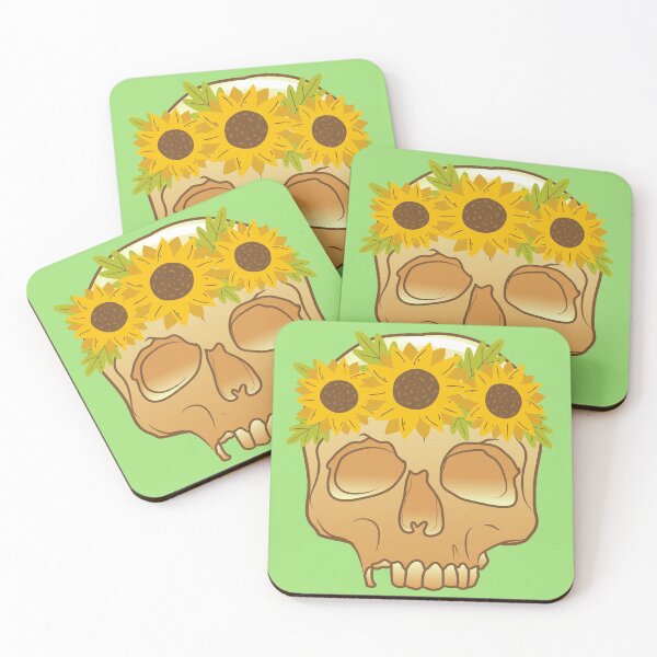 Item preview, Skull and Sunflowers designed and sold by Spacey Kacey's Cosmic Creations.