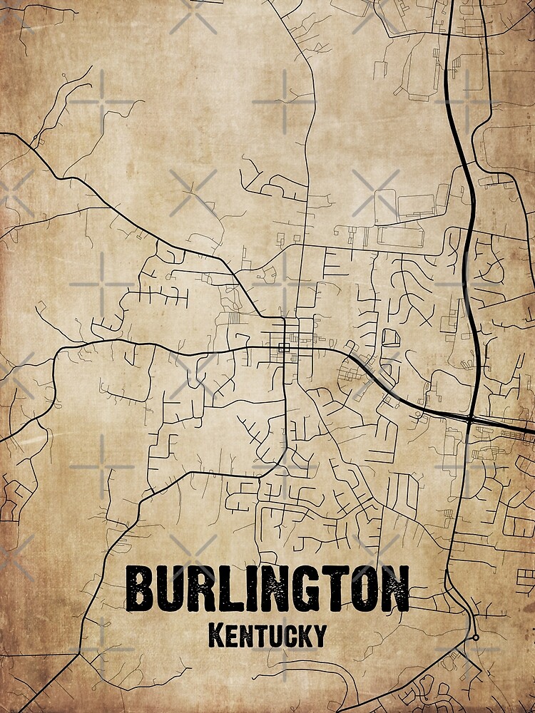 Disover Vintage Burlington Kentucky Map | Vintage Map Of Burlington Kentucky | Burlington Map Premium Matte Vertical Poster