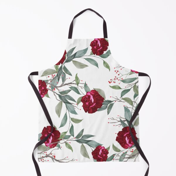 Item preview, Red Christmas Roses with Holy Berries & Lush Green Leaves designed and sold by BohemianFiction.
