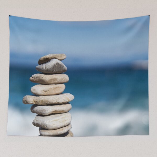 Item preview, Stones piled in front of the sea designed and sold by RafaelLima7.