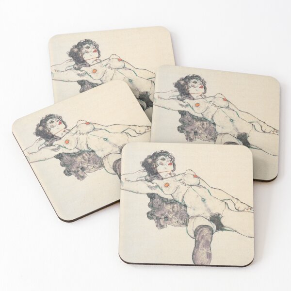 Item preview, EGON SCHIELE - Reclining Female Nude with Spread Legs 1914 designed and sold by artdesignco.