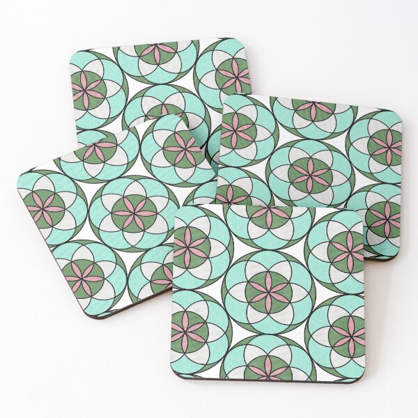 Item preview, Geometric flowers green designed and sold by GF-Creative.