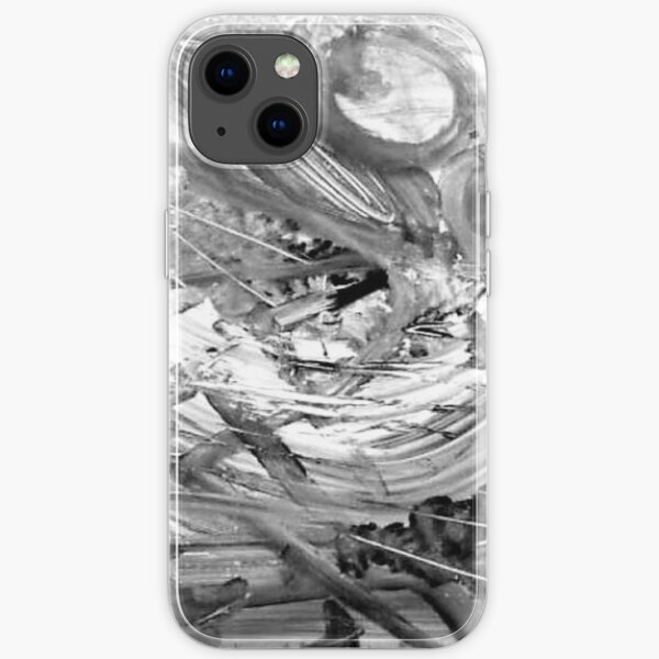 BLACK & WHITE & RED ALL OVER - Abstract Art Design (B&W) - scroll down iPhone Soft Case
