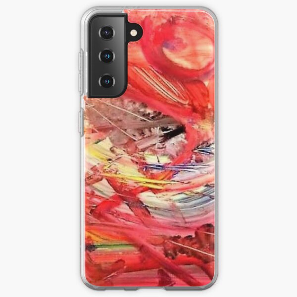 BLACK & WHITE & RED ALL OVER - Abstract Art Design - scroll down Samsung Galaxy Soft Case