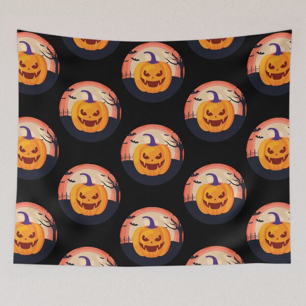 Item preview, Happy Halloween Haunted Tree and Scary Pumpkin designed and sold by EyanShop.