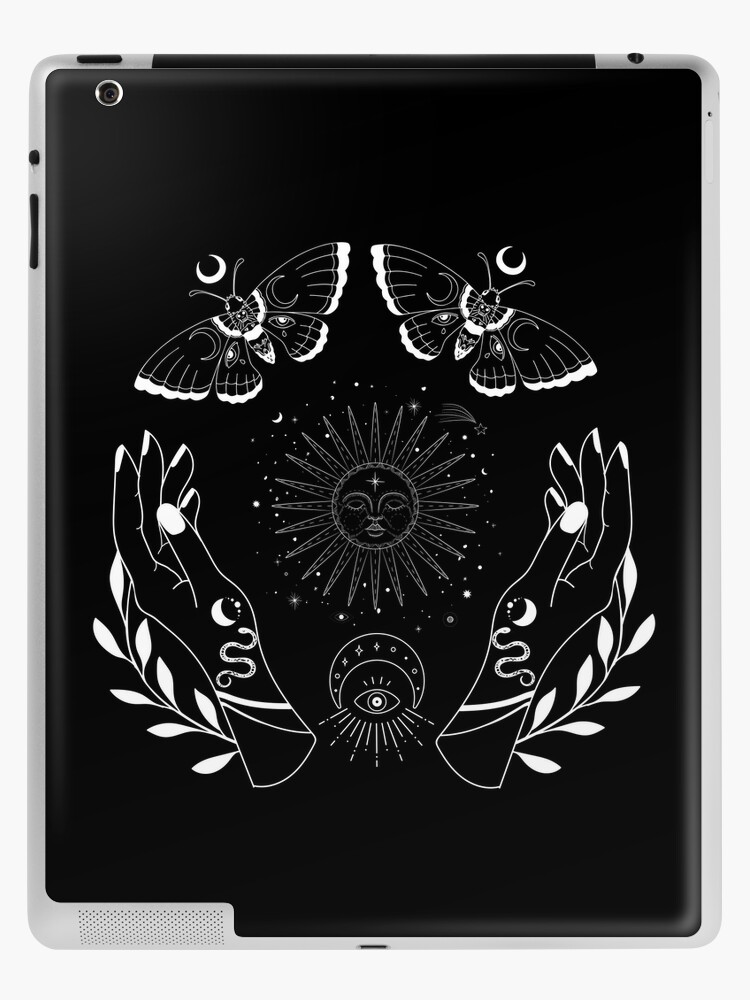 Sun and Moon ,Mystic Hamsa Hand , Unisex, Sun, Moon Occult, Witchy, Astrology, Tarot, Gemini, Yoga, Hipster, Cute, Astronomy | iPad Case & Skin