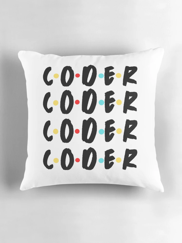 Thumbnail 3 of 4, Pillow, Coder| Coding/Code software engineer developer programmer geek STEM designed and sold by brinikki.