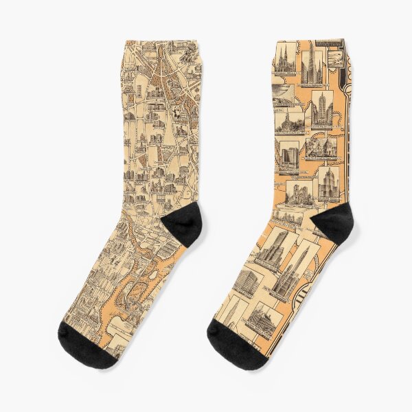 Item preview, 1939 Vintage Pictorial Map of Manhattan, New York designed and sold by Gin  Neko.