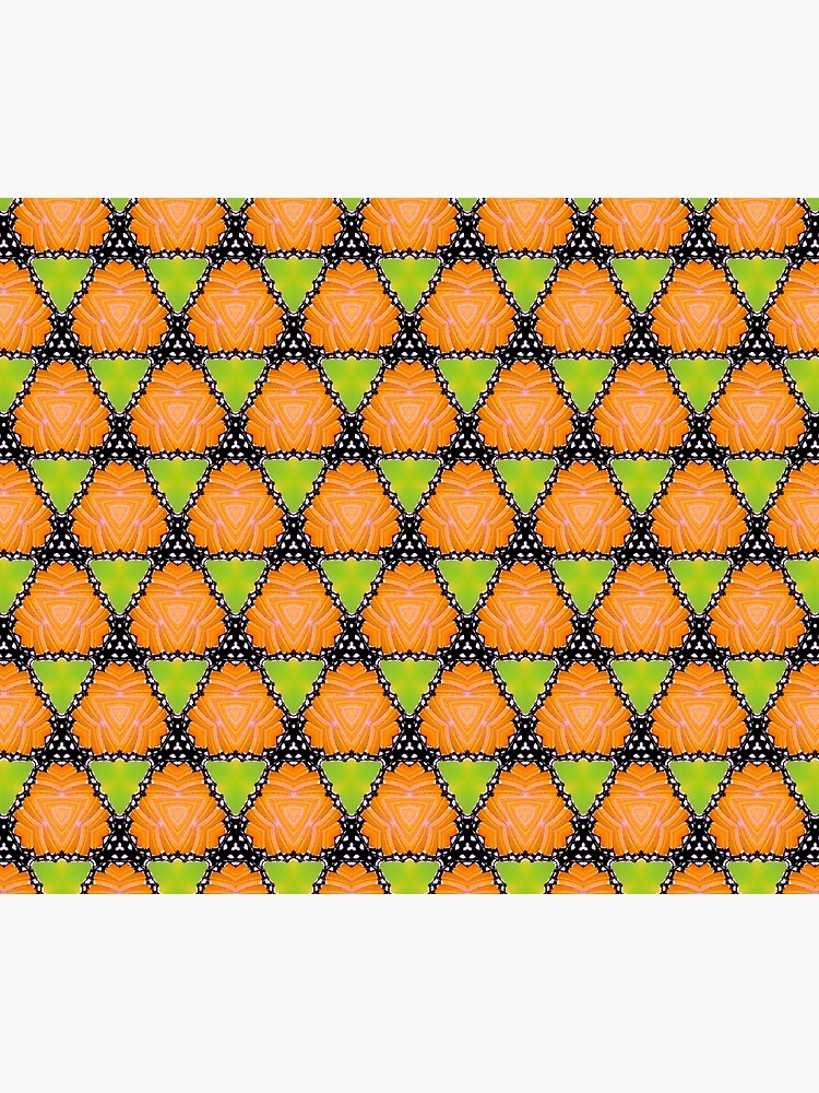 "Geometric Pattern of OrangeGreen Triangles" Poster by MagicalPatterns