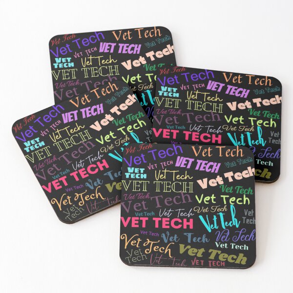 Item preview, Vet Tech typography in color designed and sold by Designs24U.