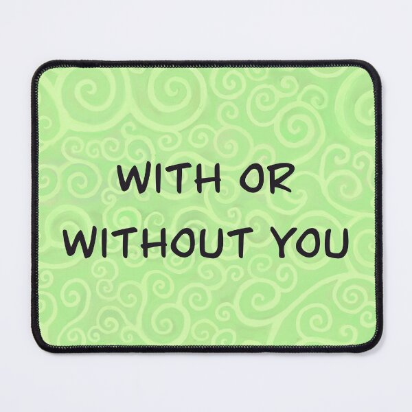 Item preview, With or without you on lime green Celtic spirals designed and sold by QuirkyCraftz.