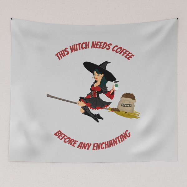 Item preview, This witch needs coffee before any enchanting designed and sold by Dreamingnewfie.