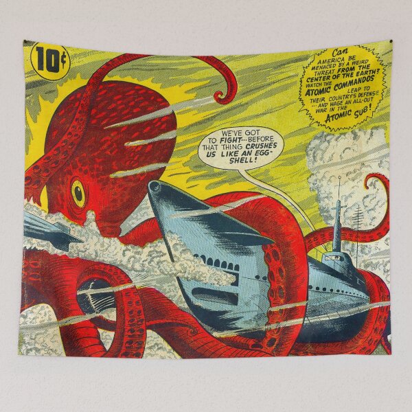 Item preview, Atomic Sub vintage comic book, Octopus, Submarine, Torpedo, Missile, Ocean, Underwater Creature designed and sold by Nostrathomas66.