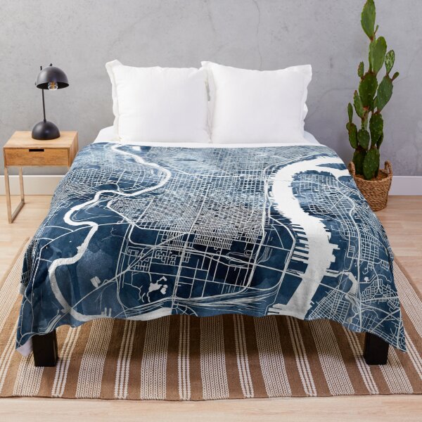 Item preview, Philadelphia Map Watercolor Navy Blue by Zouzounio Art designed and sold by zouzounioart.