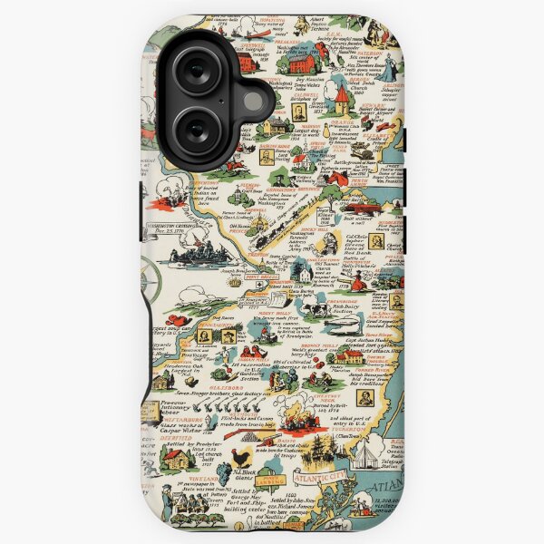 Item preview, 1935 Vintage Pictorial Map of New Jersey designed and sold by Gin  Neko.