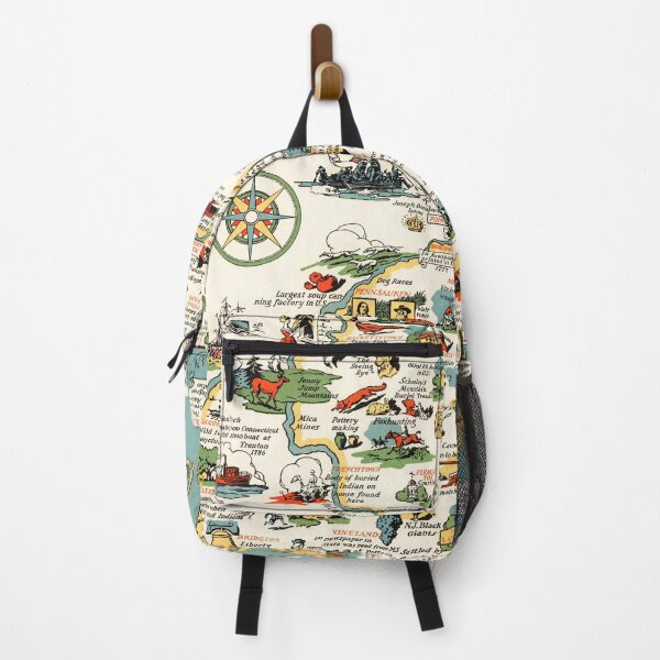 Item preview, 1935 Vintage Pictorial Map of New Jersey designed and sold by Gin Neko.