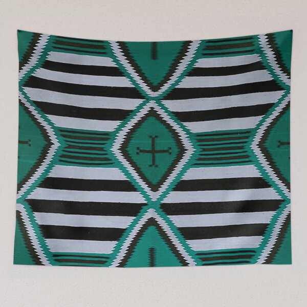 Item preview, Navajo blanket, southwestern,turquise and black, teal and black,   tom keys designed and sold by Nostrathomas66.