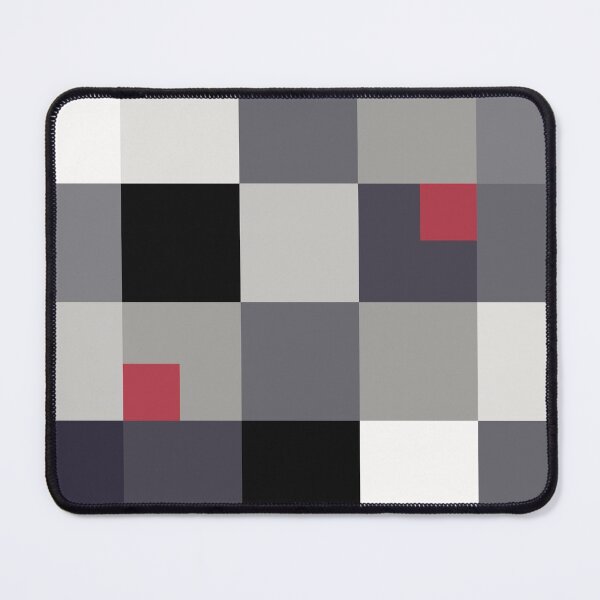Item preview, Grey to Black Hues Squares With A Hint of Rusty Red designed and sold by ThisNThatImages.