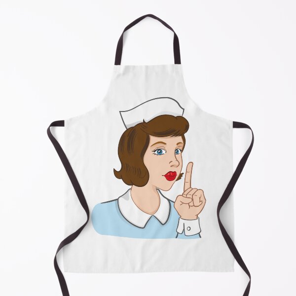 Item preview, Illustration representing nurse brunette woman making silence sign. Ideal for catalogs, information and medical guides designed and sold by LucianoCosmo.