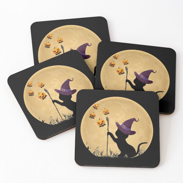 Item preview, Cat with witch hat Pumpkin bat Moon Halloween Costume Kitty designed and sold by PinkyDona.