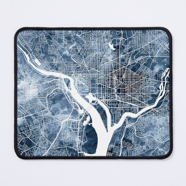 Item preview, Washington DC Map Watercolor Navy Blue by Zouzounio Art designed and sold by zouzounioart.