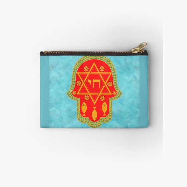 Item preview, Hamsa for blessings, protection and strength - turquoise and red designed and sold by maryedenoa.