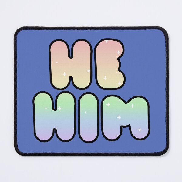 Item preview, HE/HIM: Rainbow Starry Pronoun Design designed and sold by SimplyPride.