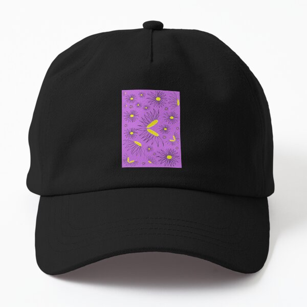 Whimsical Hand Drawn Daisy Coneflower Floral Pattern Dad Hat