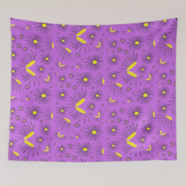 Item preview, Whimsical Hand Drawn Daisy Coneflower Floral Pattern designed and sold by H3designs.