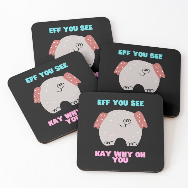 Item preview, Eff You See Kay Why Oh You Funny Vintage Elephant Yoga Lover  designed and sold by oufa.