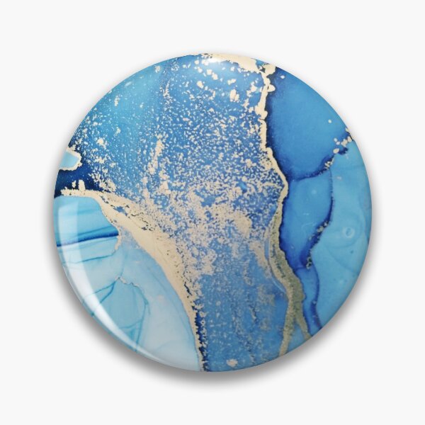 Item preview, Elegant blue gold marble ink abstract painting designed and sold by PurityPublishin.