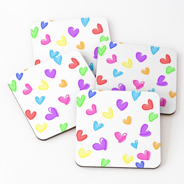 Item preview, Rainbow hearts pattern designed and sold by laceystreams-shop.