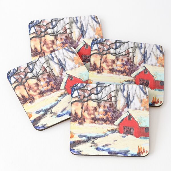 Item preview, Red House in the Snow designed and sold by EloiseArt.