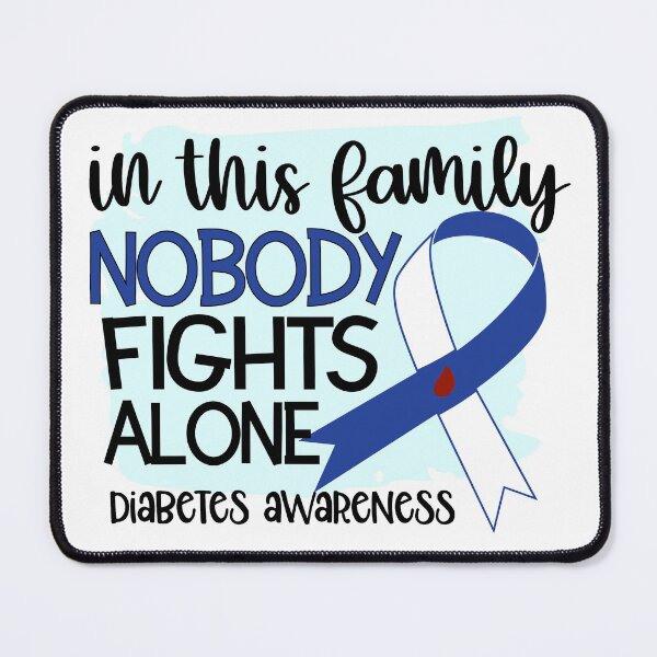 Item preview, In This Family Nobody Fights Alone Diabetes Awareness designed and sold by mymysterycloset.