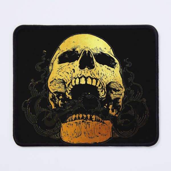Item preview, metallic golden skull designed and sold by freeArt10.