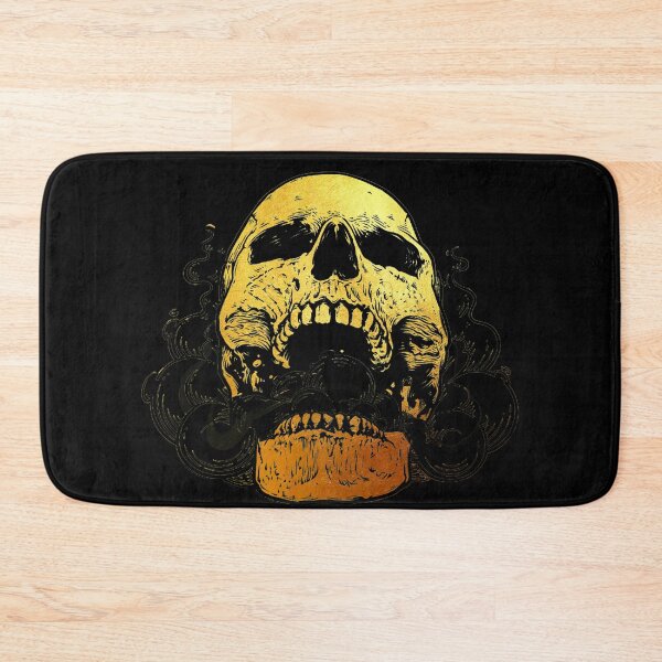 Item preview, metallic golden skull designed and sold by freeArt10.