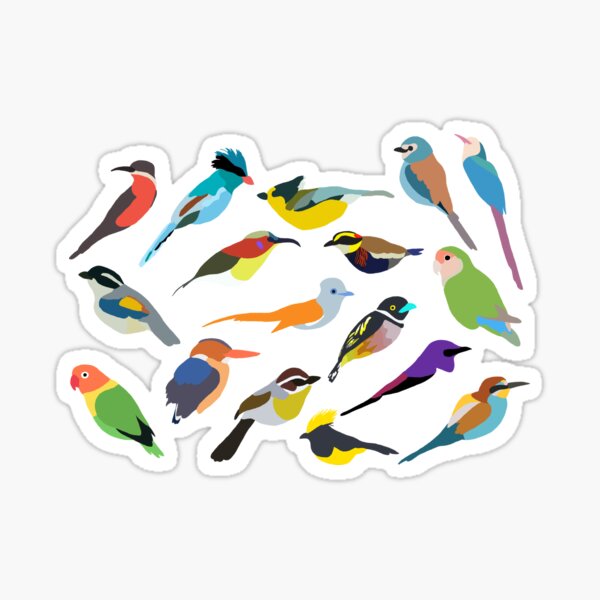 Birds of the World Sticker for Sale by liquidsonic